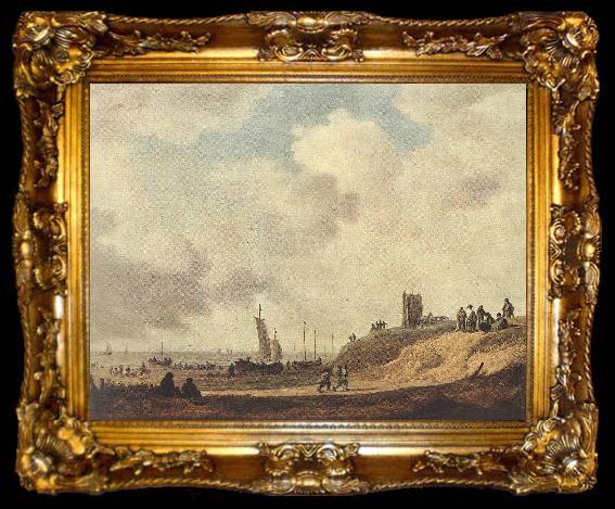 framed  GOYEN, Jan van Seashore at Scheveningen dg, ta009-2